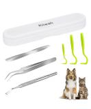 Kiiwah 6pcs Tick Remover Tool Set for Humans and Pets - Stainless Steel Tick Tweezers and Plastic Tick Hook in Storage Box - Buy Online on GoSupps.com