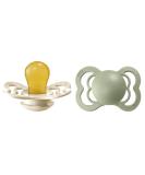 BIBS Supreme Collection BPA-Free Baby Pacifiers from Denmark - Ivory/Sage, Set of 2 | Size 0-6 Months - Buy Online on GoSupps.com