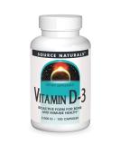 Source Naturals Vitamin D-3 2000 IU - Bone & Immune Health Support - 100 Capsules - Buy Online on GoSupps.com