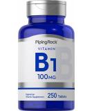 Piping Rock Vitamin B-1 100mg 250 Tablets | Thiamin Supplement Non-GMO Gluten Free - Buy Online on GoSupps.com