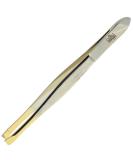 Camila Solingen CS31 3 1/2 Gold Tipped  Surgical Grade  German Stainless Steel Tweezers (Straight) - Flawless Facial Hair and Eyebrow Shaping and Removal for Men/Women - Buy Online on GoSupps.com