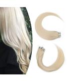 Elailite Invisible Tape In Extensions | Remy Real Human Hair | 20pcs 35cm #70 Bleached White Hair Extensions - Buy Online on GoSupps.com