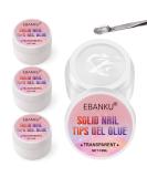 Ebanku Fixed Nail Glue Assembly Gel for Gel Nails - UV Nail Glue for Tips & Artificial Nails | Strong & Durable Nail Adhesive (4 Pack) - Buy Online on GoSupps.com