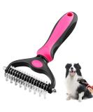 MEKEET Pet Dog Grooming Comb - 2-in-1 Deshedding & Dematting Brush | Double-Sided Undercoat Rake for Long & Medium Hair Cats and Dogs in Red - Buy Online on GoSupps.com