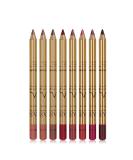 8PCS Waterproof Lip Liner Pencil Kit | Long-Lasting Retro Lipstick Pens | Golden Tube Makeup Set for International Shipping - Buy Online on GoSupps.com