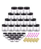 2oz Plastic Cosmetic Jars (Set of 48) | Clear Sample Containers for Cream, Body Butter, Lip Scrub | Free Labels & Spatulas | Travel Size with Black Lids - Buy Online on GoSupps.com