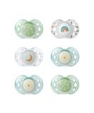 Tommee Tippee Nighttime soother 18-36 months 6 pack of glow in the dark soothers with symmetrical silicone baglet Pink Night - Buy Online on GoSupps.com