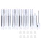 10 Pack 5ml Empty Lip Gloss Tubes with Wands | Transparent Containers for DIY Lip Gloss | Clear Crystal Design with Rubber Stoppers - Buy Online on GoSupps.com