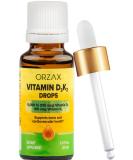 ORZAX Vitamin D3 K2 Drops 5000 IU MK-7 - 60 Days Supply - Bone, Muscle, Heart Health - Immune System Boost - Gluten-Free - 0.67 fl Oz - Buy Online on GoSupps.com
