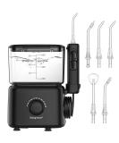 Sawgmore Mouth Shower - Electric Interdental Cleaner with 10 Pressure Levels 600ml Capacity 5 Nozzle Tips - Perfect Oral Irrigator for Home Use (Black) - International Shipping Available - Buy Online on GoSupps.com