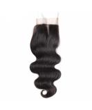 Mila Real Hair Lace Closure - 4x4 Body Wave Brazilian Virgin Remy Hair (20/50cm) Natural Black - Perfect Middle Part Accessory for Seamless Hair Styling - Buy Online on GoSupps.com