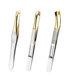3Pcs Professional Stainless Steel Eyebrow Tweezers Set for Women Men - Buy Online on GoSupps.com