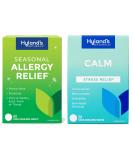 Hyland's Naturals Non-Drowsy Seasonal Allergy & Stress Relief Bundle - 60 CT Allergy Pills + 50 CT Calm Tablets - Buy Online on GoSupps.com