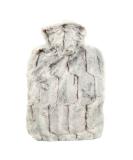 Hot Water Bottle with Burst Resistant Thermoplastic Cover | Fleece Sleeve | Relieve Muscle Aches, Pains, Menstrual Cramps | 1.8L Faux Fur, Brown/Silver - Buy Online on GoSupps.com