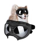 Ownpets Anti-UV Dog Glasses | Adjustable Sunglasses for Medium & Large Dogs | Windproof Design | Black Frame with Silver Lens - Buy Online on GoSupps.com