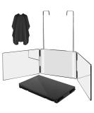 360 Haircuts Mirror with LED Lights for Self Hair Cutting - Tri Fold Mirror for Barber Use - Portable and Height Adjustable Hooks - Black - Buy Online on GoSupps.com