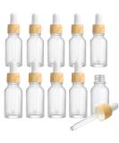 Yalbdopo 10Pcs 10ml Frosted Clear Glass Bottles with Dropper Pipettes Mini Empty Dropper Bottles Wood Grain Plastic Cap Refillable Sample Container for Essential Massage oils/Chemical Liquid - Buy Online on GoSupps.com