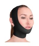 Women's Post Surgery Chin Strap Bandage - Neck & Chin Compression Wrap - Face Slimmer Jowl Tightening (L) Large - Black - Buy Online on GoSupps.com