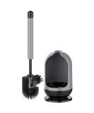 MR.SIGA Toilet Bowl Brush and Holder - Non-Scratch TPR Bristles - Under-Rim Brush Head - Gray & Black - 1 Pack - Buy Online on GoSupps.com