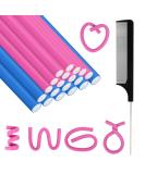 AOOWU 20 Pcs Flexi Rods for Hair Heatless Hair Rollers Bendy Foam Curler Rollers for Short Medium Long Hair Twist-flex Rods Set Heatless Hair Rollers for Sleeping Hairstyle DIY Home Hair Salon 10 pcs Pink + 10 pcs Blue - Buy Online on GoSupps.com