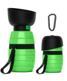 Pecute Dog Drinking Bottle - 500ml Portable Silicone Water Bottle with Foldable Bowl for On-the-Go Pets - Green - Buy Online on GoSupps.com