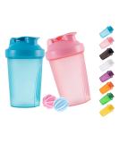 Gaishion 400ml Protein Shaker Bottle Set - Leak-Proof BPA Free with Sieve & Scale - Perfect for Creamy Protein Powder Shakes (Blue + Pink) - Buy Online on GoSupps.com
