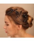 Handmade Black Rhinestone Wedding Hair Pins - Bridal Hair Accessories (3pcs) - Buy Online on GoSupps.com