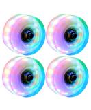 Luminous Light Up Roller Skate Wheels with Bearings - 4 Pack | 32mm x 58mm | Outdoor Double Row Skating and Skateboard - Buy Online on GoSupps.com