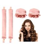Heatless Hair Curler 2PCS Satin Heatless Curls Set Heatless Curlers Headband with Hairnet Hair Curlers No Heat Heatless Curling Set For Sleeping Overnight Lazy Curlers DIY Hair Styling Tools (Pink) - Buy Online on GoSupps.com