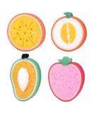 Healeved 4Pcs Fruit Bath Sponges - Cute Shower Loofah for Women & Kids | Absorbent Cotton Scrubber - Buy Online on GoSupps.com