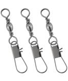 Dr.Fish 50 Pack Fishing Snap Swivels Barrel Swivel with Snap | Stainless Steel | Freshwater Tackles | Safty Interlock Snaps | Black Nickel Copper | 26-132Lb #14 | 50 Pack - Buy Online on GoSupps.com