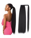 30 Inch Kinky Straight Wrap Around Ponytail Extension | Long Italian Yaki Synthetic Hair | Natural Black (1B) | Soft & Natural Hair Extension for Black Women - Buy Online on GoSupps.com