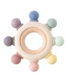 Arudyo Beißring made of silicone bpa -free baby bite ring toy baby rudder gripping ring baby teething nursing accessories fellow woods ring (8 directions - gray) - Buy Online on GoSupps.com