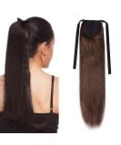 100% Remy Human Hair Dark Brown Clip In Ponytail Extensions - Sego Ponytail Braid Hair Piece 16 (45cm) - 80g - Buy Online on GoSupps.com