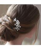 Jakawin Bride Wedding Hair Comb Crystal Bridal Hair Accessories Hair Piece for Women and Girls HC042 (Silver) - Buy Online on GoSupps.com