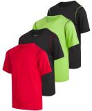 Black Bear Boys Athletic T-Shirt 4 Pack | Dry-Fit Sports Tee (Ages 4-18) | Black/Red/Green - Size 12-14 - Buy Online on GoSupps.com