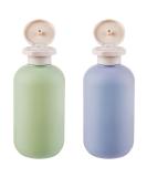 Gjinxi 2 Pack Silicone Travel Bottles - 200ml Leakproof Refillable Containers for Shampoo Facial Cleanser & Body Wash - Essential Travel Size for Hand Luggage - Buy Online on GoSupps.com