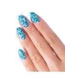 Glamsy Nail Film - Maui Wowi Blue & White Pattern Nail Wraps | 24 Ultra-Thin Self-Adhesive Foils for Long Adherence - Buy Online on GoSupps.com