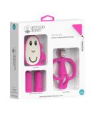 Matchstick Monkey Antimicrobial Teething Starter Set - Pink Monkey Set for Babies 3 Months+ | Includes Flat Face Teether, Animal Teether, and Finger Toothbrushes - Buy Online on GoSupps.com