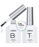 AILLSA Gel Top Coat and Base Coat Set - 2 x 15 ML UV/LED Soak Off Gel Polish for DIY Nail Art - Builder Gel Base, No Wipe Top Coat - Buy Online on GoSupps.com