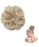 Ash Blonde Mix Bleach Blonde Messy Updo Hairpiece Scrunchie Extension - Buy Online on GoSupps.com