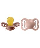BIBS Pacifiers - Supreme Collection | BPA-Free Baby Pacifier | Made in Denmark | Set of 2 Woodchuck/Blush Color Premium Soothers | Size 0-6 Months - Buy Online on GoSupps.com