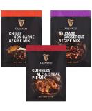 Baking Mix Bundle with Guinness Steak & Ale Pie Mix 40g Chilli Con Carne Mix 40g & Sausage Casserole Mix 40g (3 Pack) - Buy Online on GoSupps.com