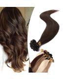 SEGO Extensions Real Hair Keratin U-Tip Remy Human Hair - 50 Strands Medium Brown #4 22 Inch (56cm) 50g - Buy Online on GoSupps.com