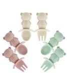 Pandaear 6-Pack Baby Learning Spoon & Fork Set | Silicone Cutlery for 4-6 Months | BLW Eating Utensils for Porridge & Dinners - Buy Online on GoSupps.com