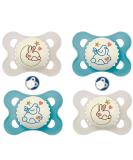 MAM Pacifier 0-6 Months - Set of 4 Night Silicone Pacifiers with Sterilization Boxes - International Shipping Available - Buy Online on GoSupps.com