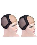Buy 2-Pack 4x4 Inch U-Part Swiss Tip Wig Caps - Adjustable Straps for Wig Production | Medium Black (54cm) - Buy Online on GoSupps.com