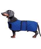 Minezi Waterproof Dachshund Winter Jacket - Wool Lined Adjustable Navy XL (55-58cm) - Ideal Dog Clothing for Cold Weather - Buy Online on GoSupps.com