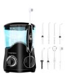 TUREWELL FC162 Water Dental Flosser - 10 Pressure Levels, 8 Jet Tips, 600ML Electric Oral Irrigator for Teeth Clean - Black - Buy Online on GoSupps.com