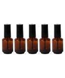 Happyupcity 5x Empty Round Nail Polish Jars - 15ml Sample Containers with Black Brush Lid for Nail Art - Buy Online on GoSupps.com